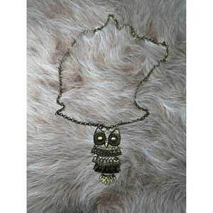 Vintage Style Bronze Owl Pendant‎ Bohemian Necklace Chain Statement Jewelry